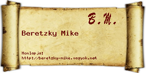 Beretzky Mike névjegykártya